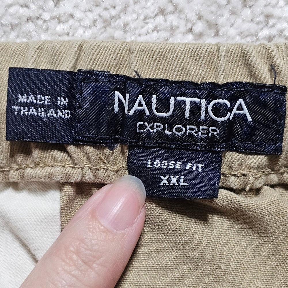 Two Pair‎ Nautica Men's Khaki Shorts Zip Elastic Waist Casual Comfort Summer XXL - Picture 11 of 14